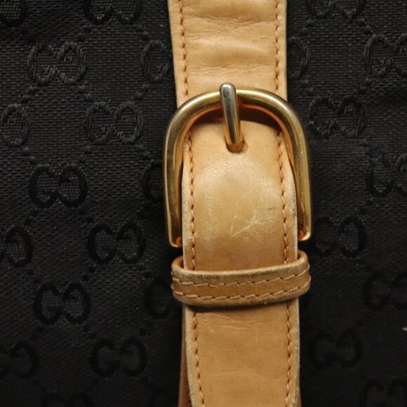 GUCCI GG Canvas Hand Bag Leather Black - Picture 11 of 16